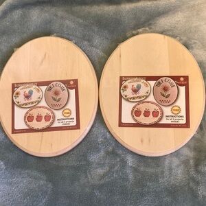 Set of 4 Basswood Country Oval Wood Plaques 8x10 and 5x7